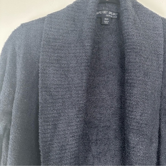 Barefoot Dreams CozyChic Lite Cardigan Sweater Size XS/S Open Front Navy Blue - Picture 3 of 9